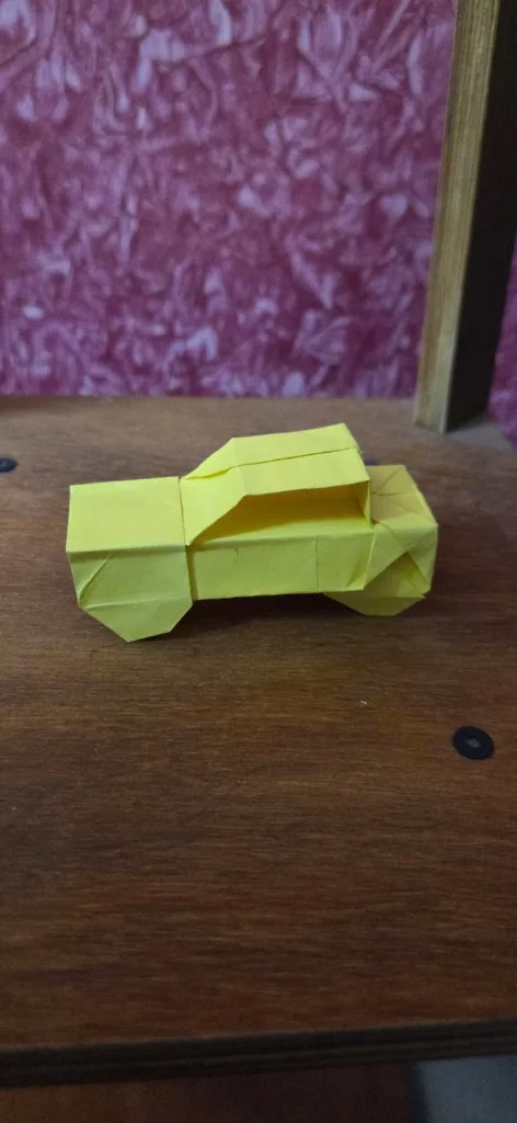 3D Origami paper folded car by Aayaan