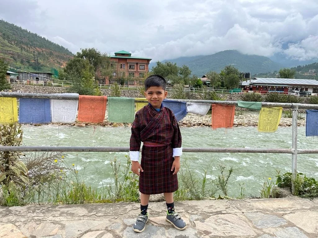 Aayaan riding horse in Himalayan mountains